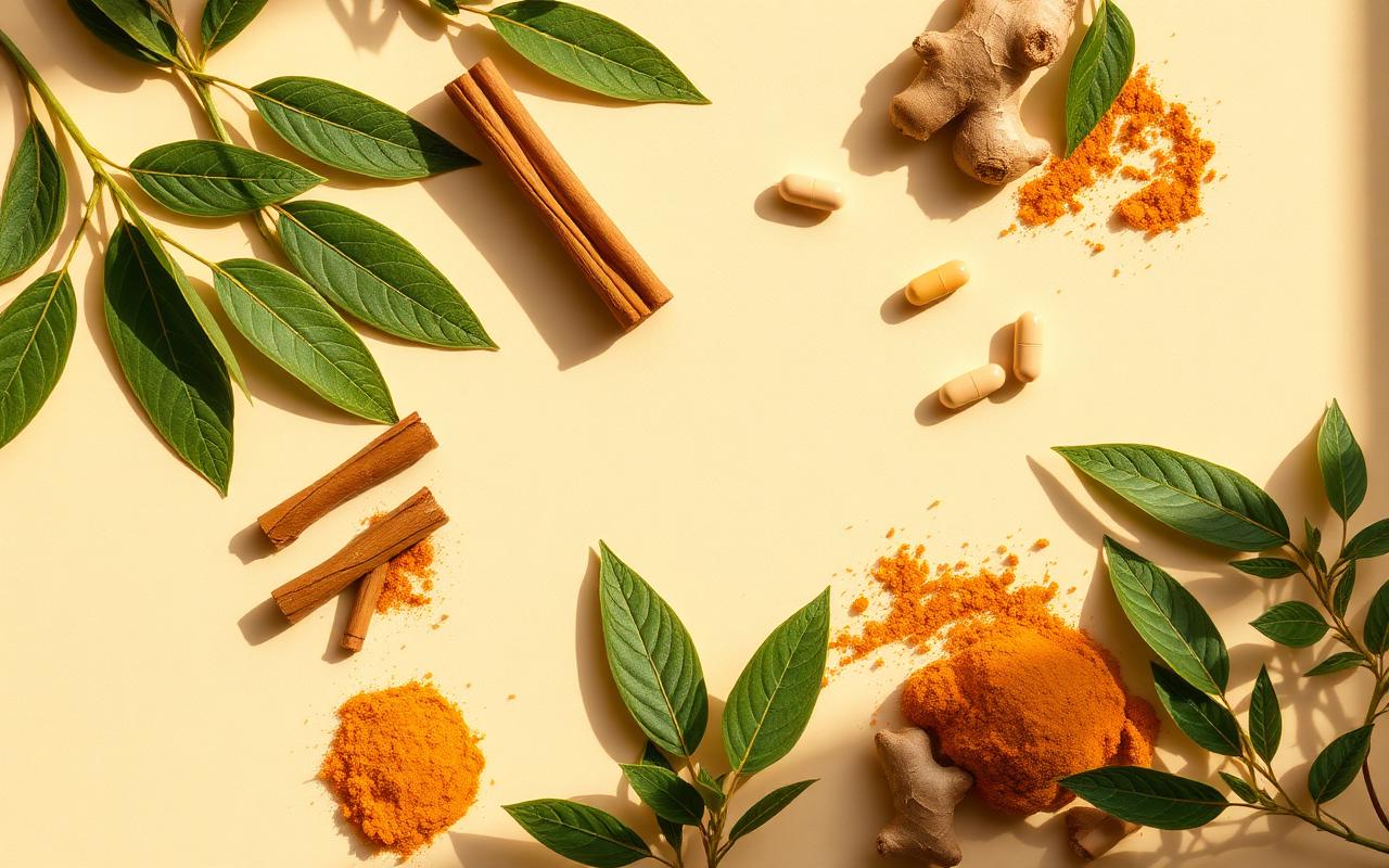 GLPura natural ingredients — berberine, cinnamon, ginger, turmeric, green tea