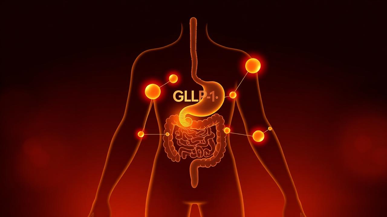 Diagram of the GLP-1 metabolic pathway in the body